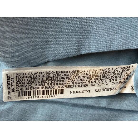 Zara Womens Blazer Suit Jacket XS light Blue Cropped Lined 5427/825 NWT - Picture 8 of 12